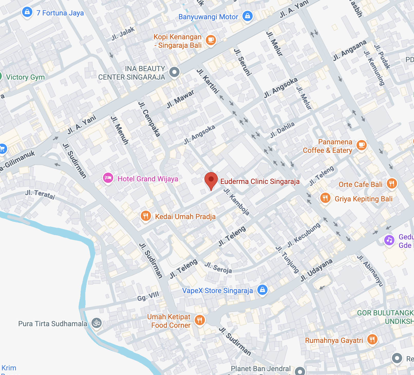 Lokasi Klinik Euderma di Google Maps